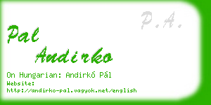 pal andirko business card